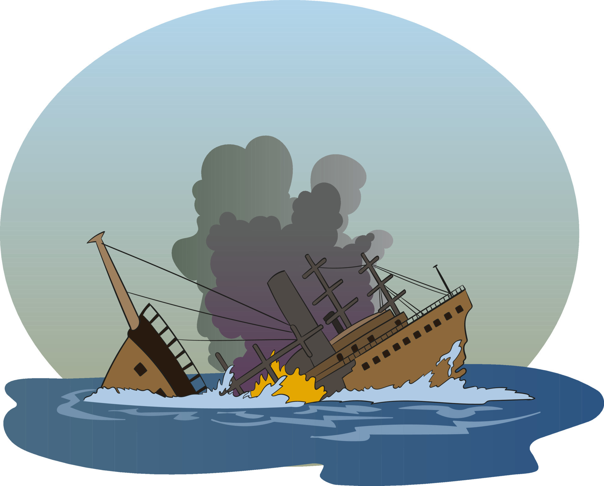 vector illustration of ship sinking in the ocean. 22825220 Vector Art at  Vecteezy