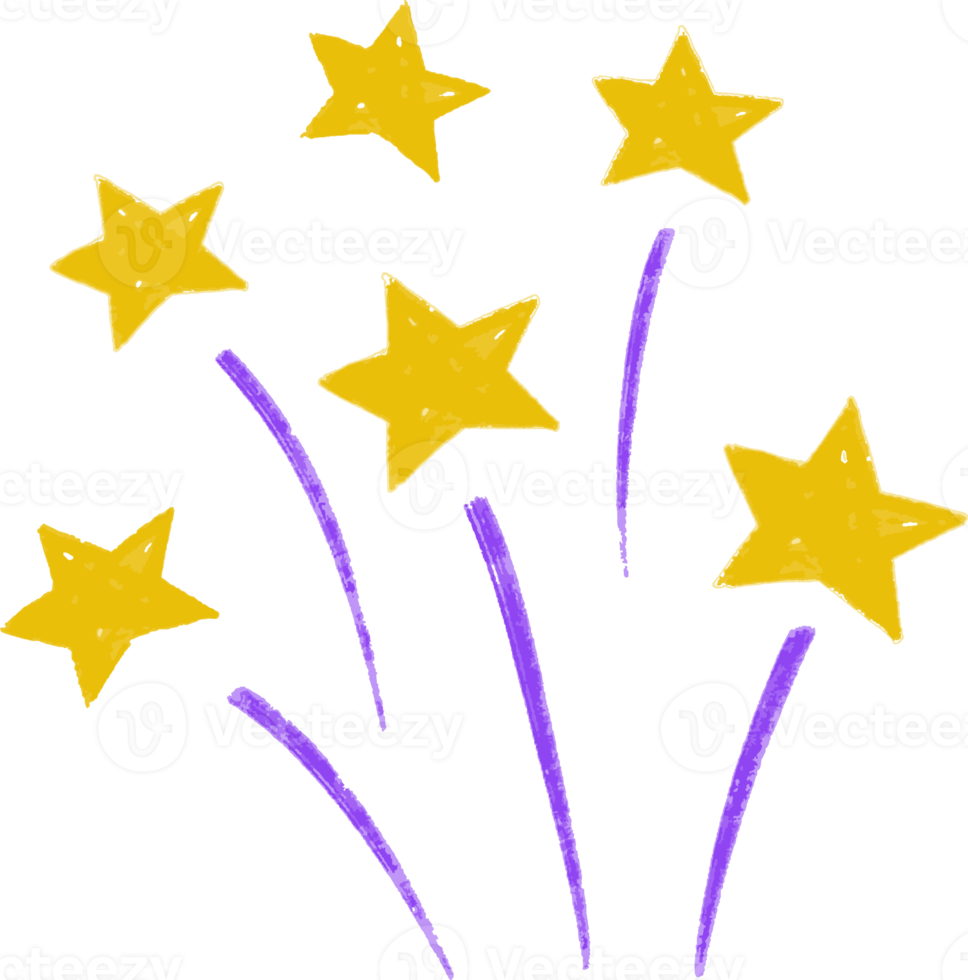 Free illustration, stars pencil outline effect, hand drawn stars