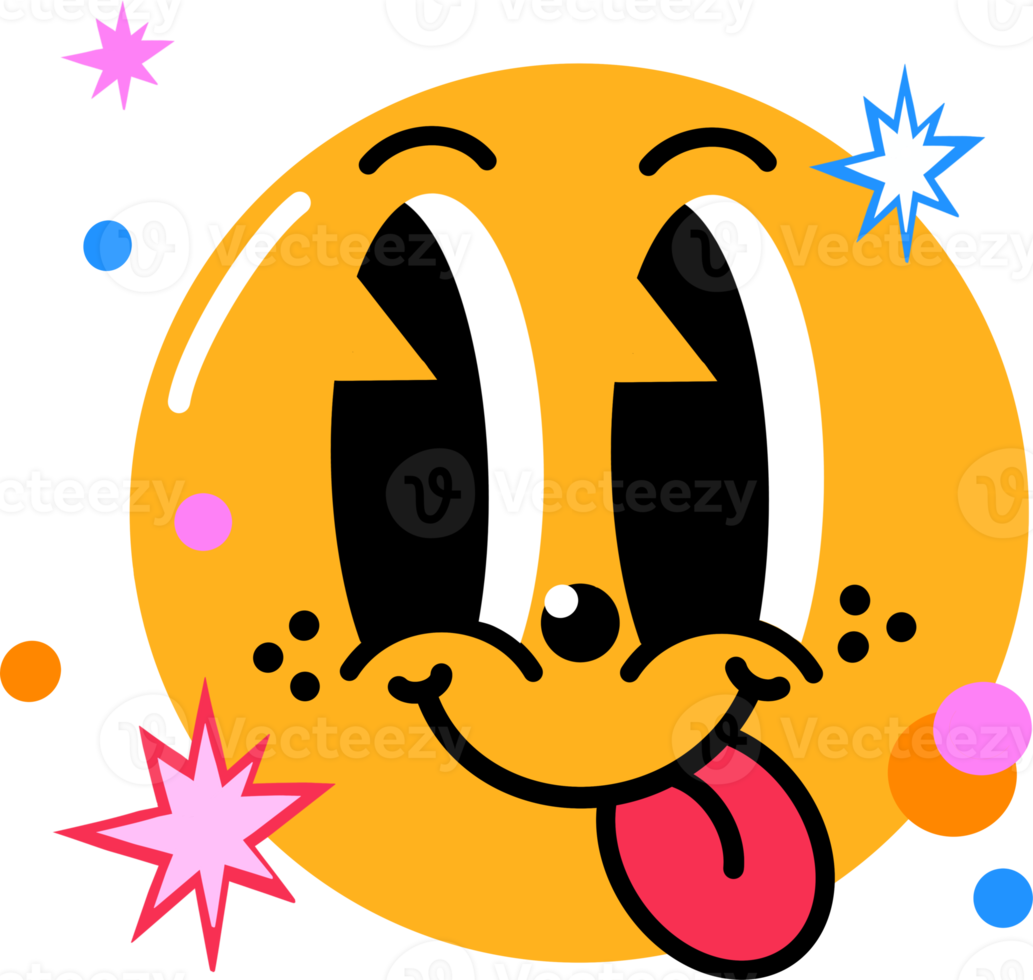 illustration smile, bright hand drawn, Abstract comic icon, flat cartoon character in children's style png