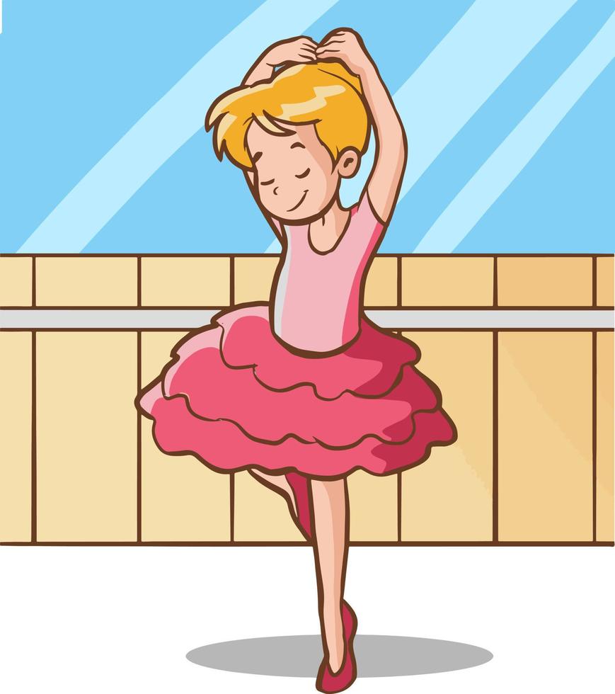 bailando bailarina niña vector dibujo