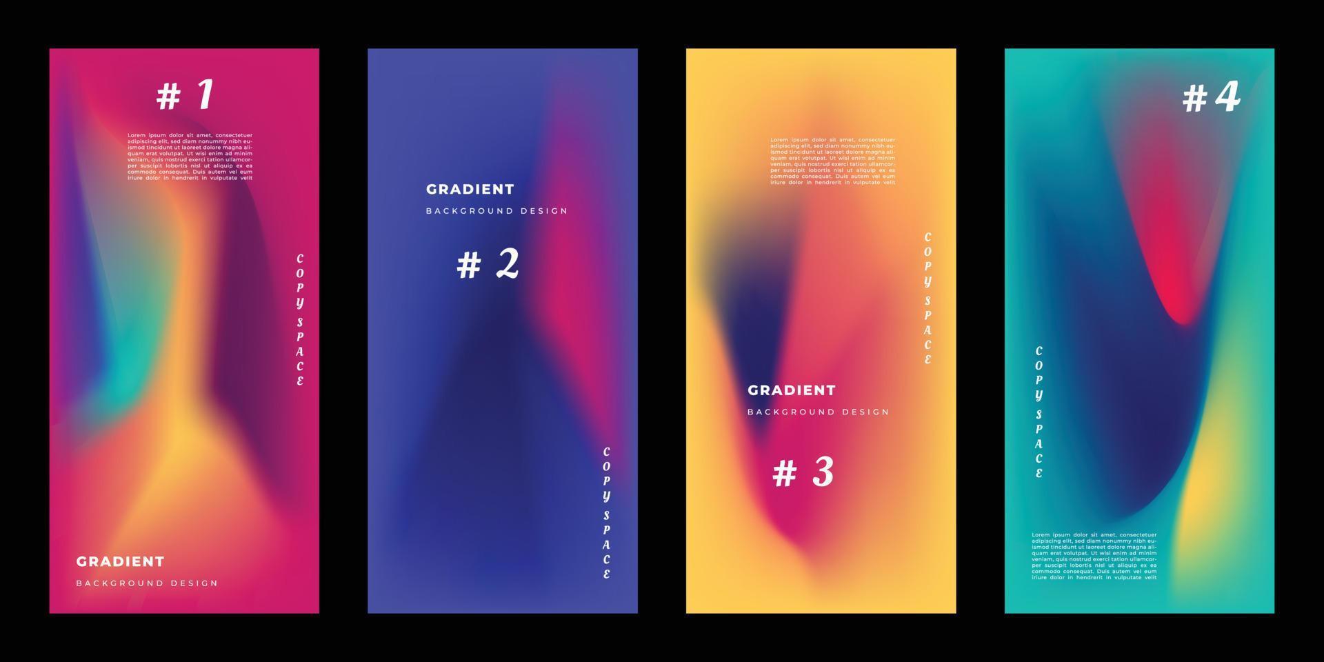 Abstract colorful gradient mesh brochure design copy space set vector