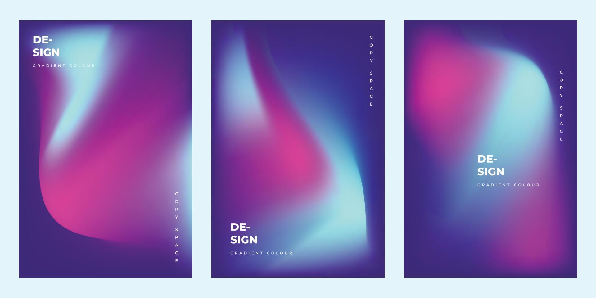 Abstract colorful gradient mesh brochure design copy space set vector