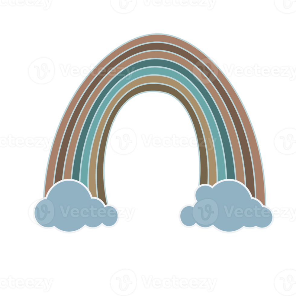 Hand gezeichnet Boho Regenbögen im Pastell- Farben Illustration png