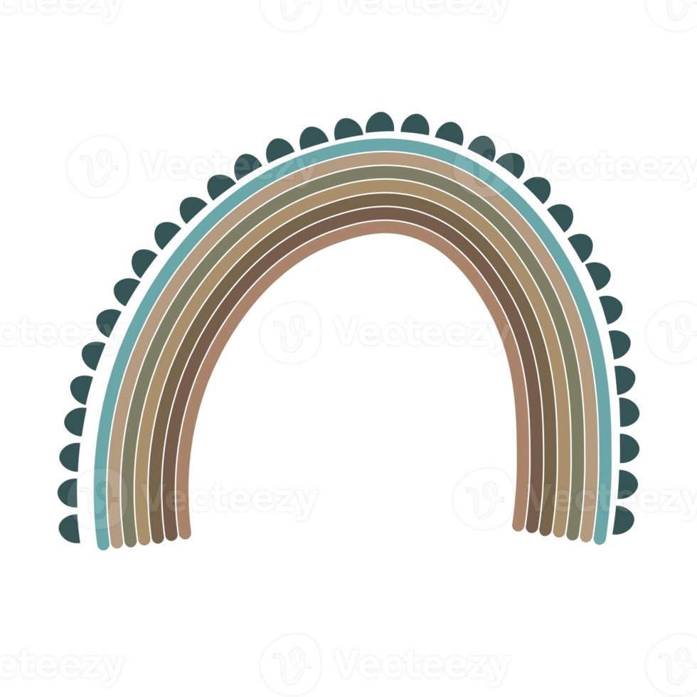 Hand gezeichnet Boho Regenbögen im Pastell- Farben Illustration png