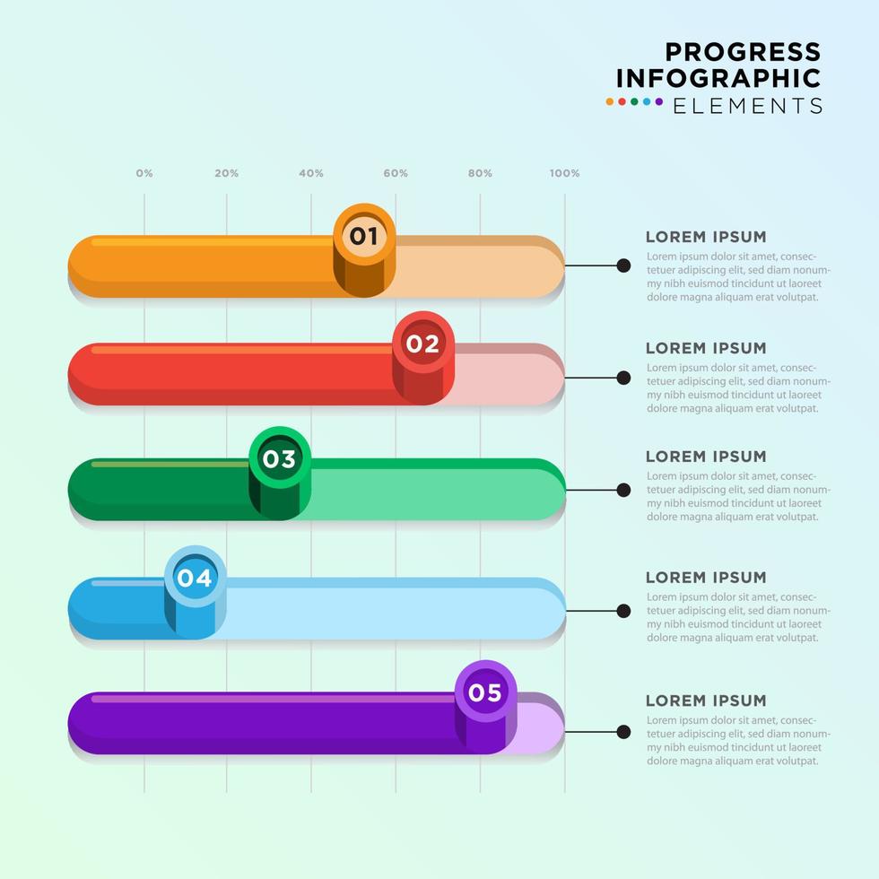 minimalista Progreso infografía vector