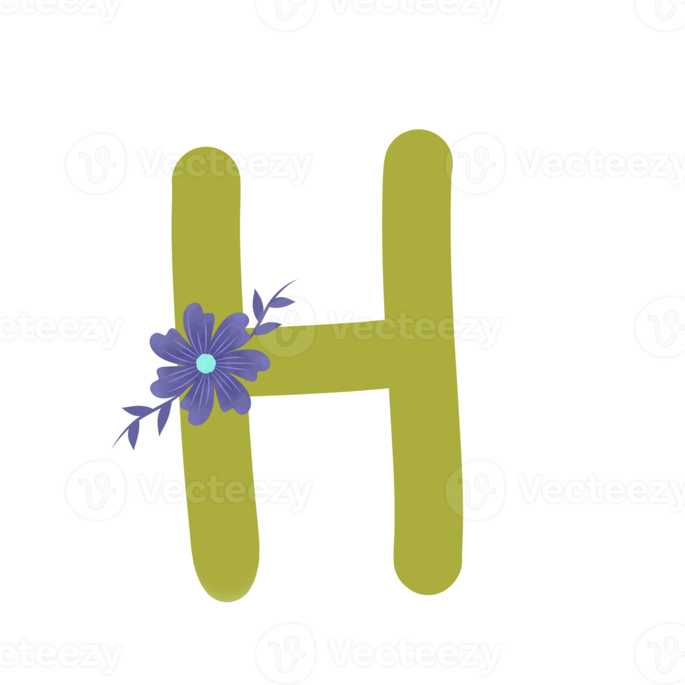 alphabet avec fleur png