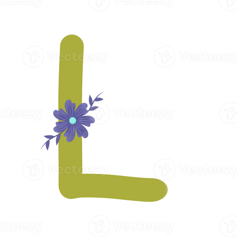 Alphabet With Flower png