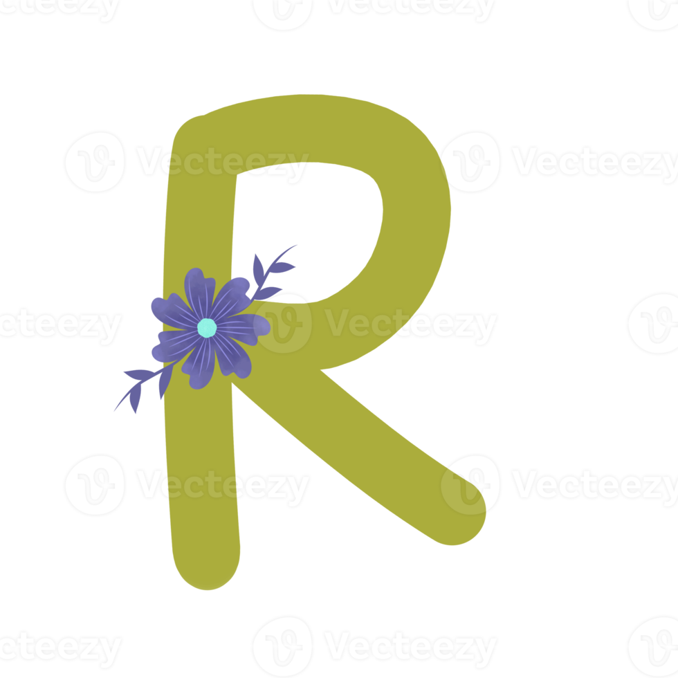 Alphabet With Flower png