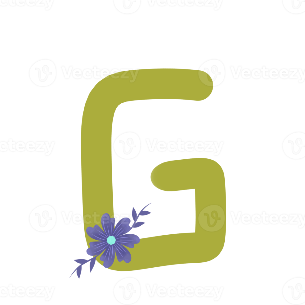 Alphabet With Flower png