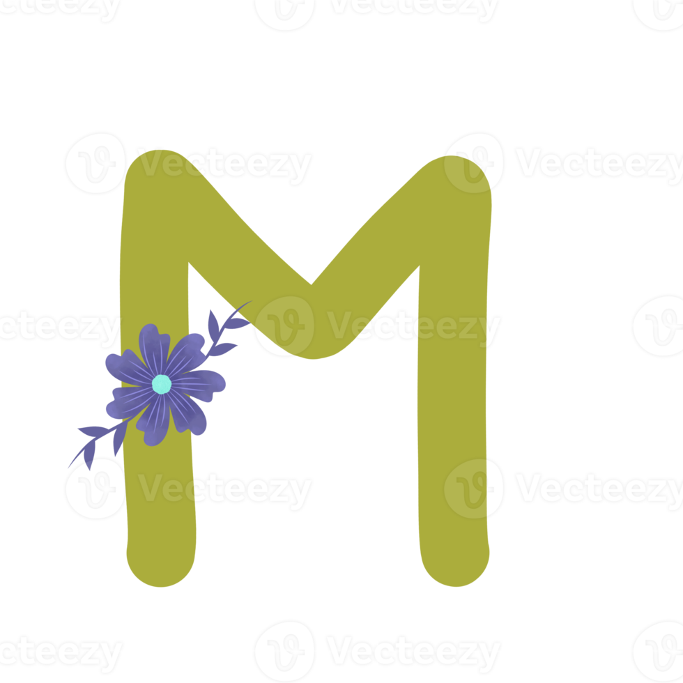 Alphabet With Flower png