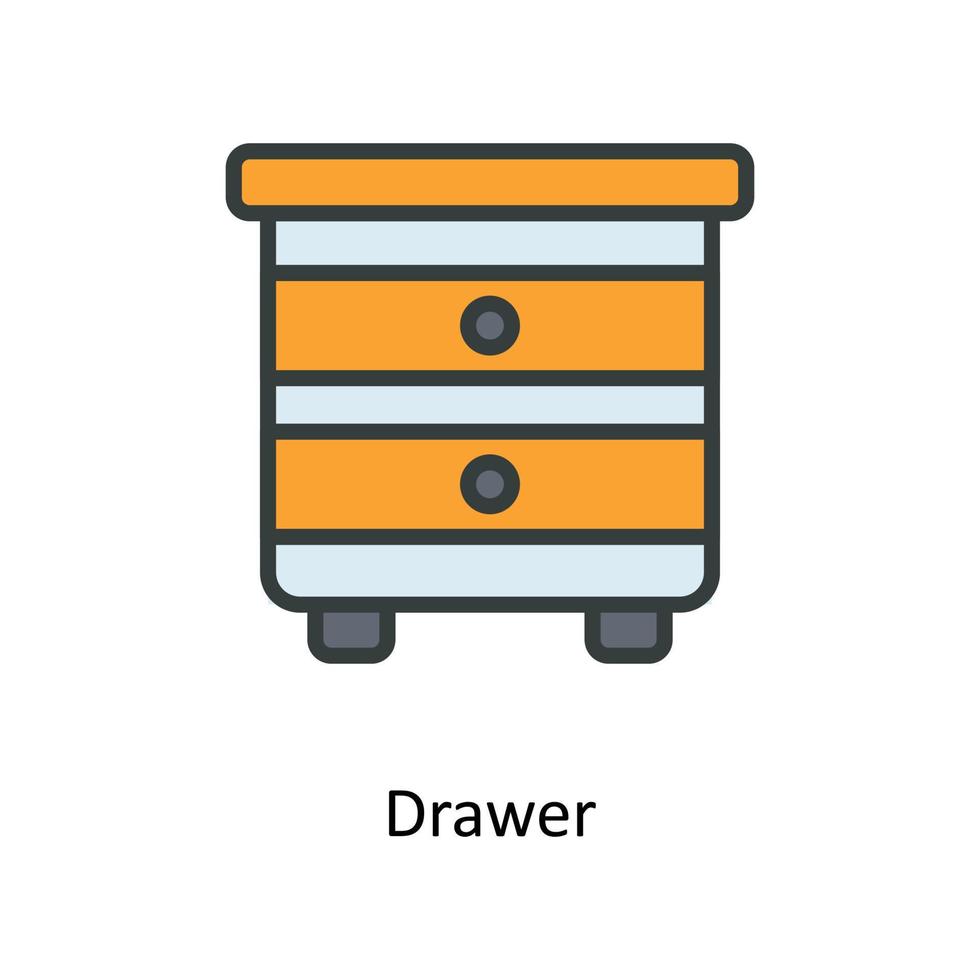Drawer Vector  Fill outline Icons. Simple stock illustration stock