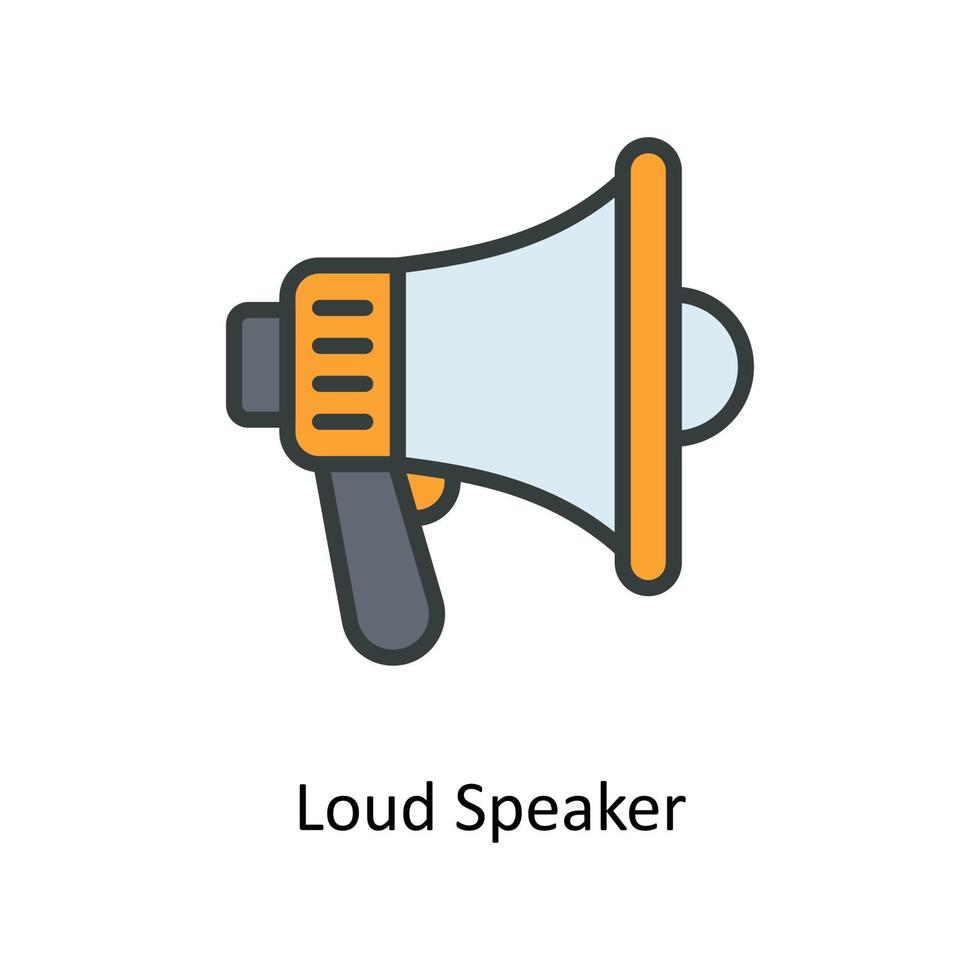 Loud Speaker Vector  Fill outline Icons. Simple stock illustration stock