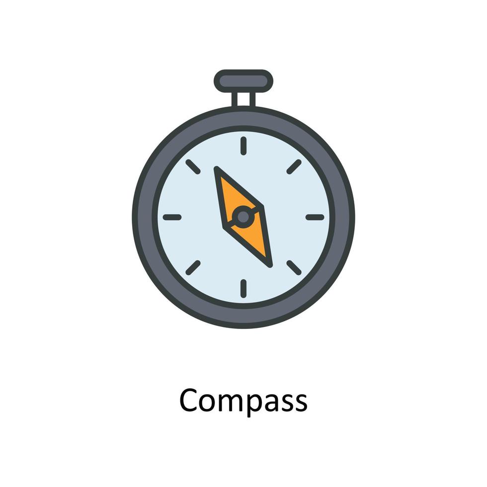 Compass Vector  Fill outline Icons. Simple stock illustration stock