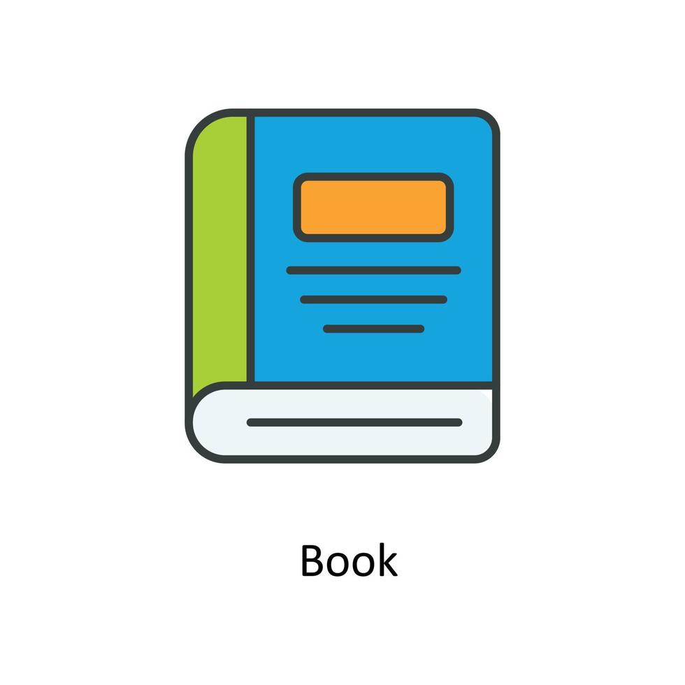 Book  Vector  Fill outline Icons. Simple stock illustration stock