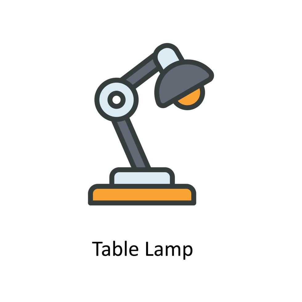 Table Lamp Vector  Fill outline Icons. Simple stock illustration stock