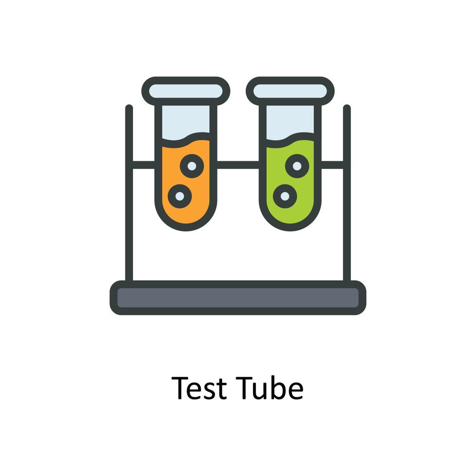 Test Tube Vector  Fill outline Icons. Simple stock illustration stock