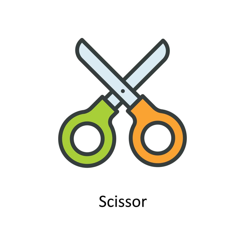 Scissor Vector  Fill outline Icons. Simple stock illustration stock