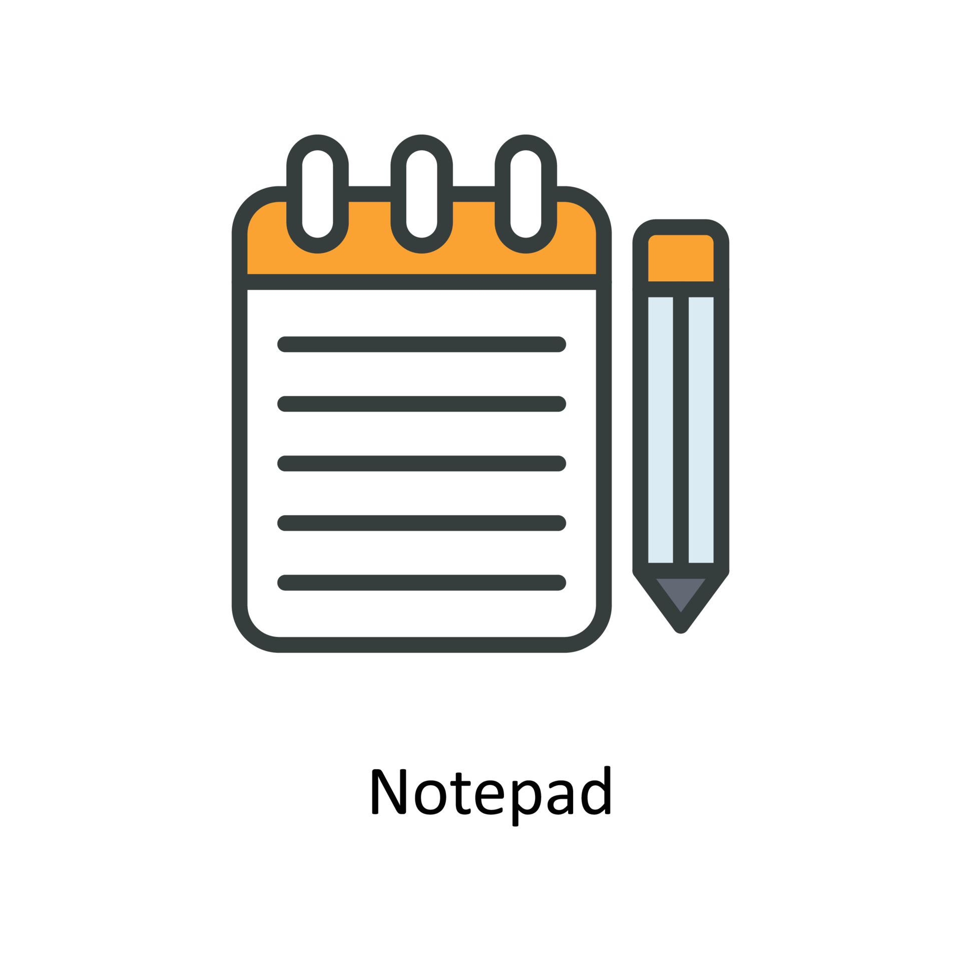 Notepad Vector Fill outline Icons. Simple stock illustration stock ...