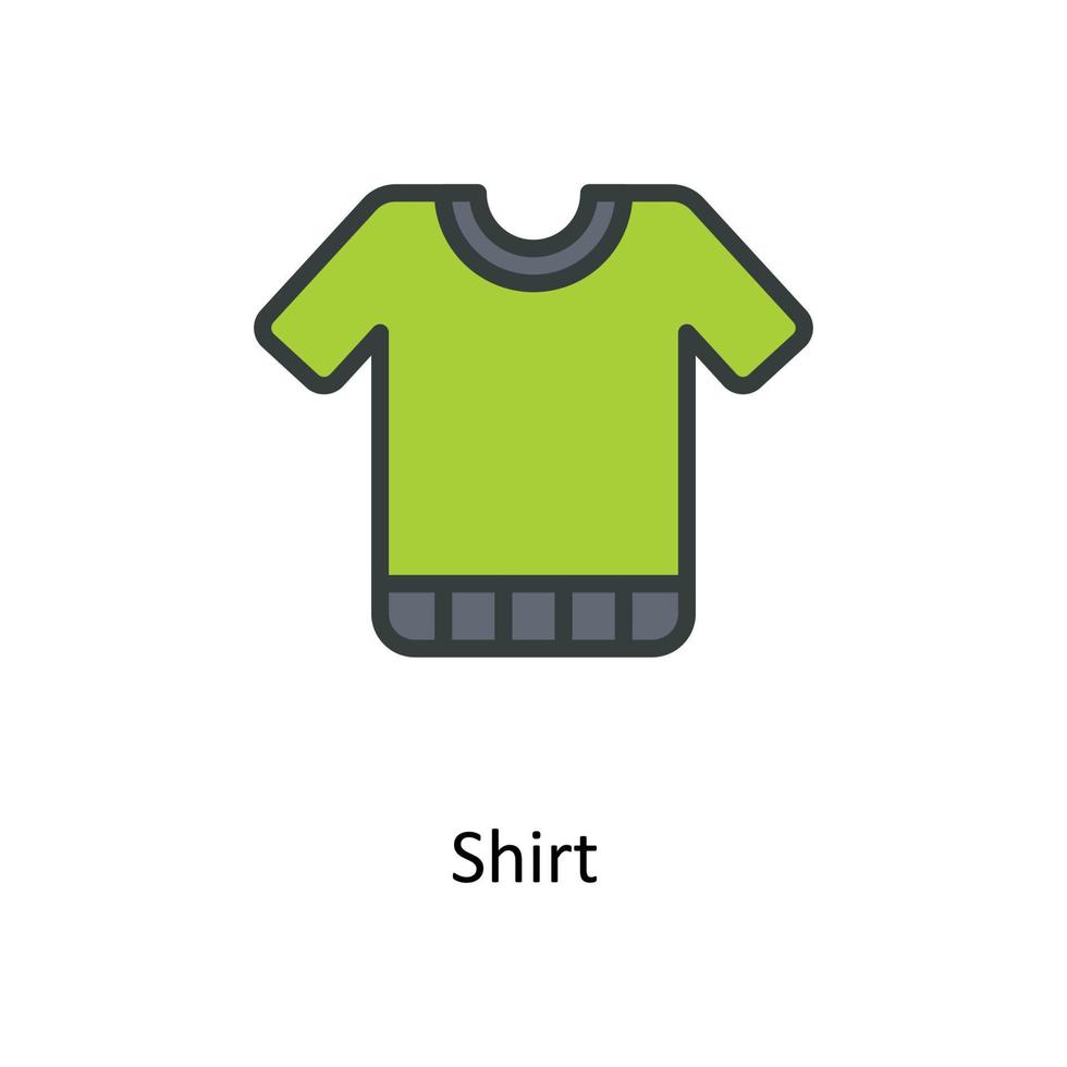 Shirt  Vector  Fill outline Icons. Simple stock illustration stock