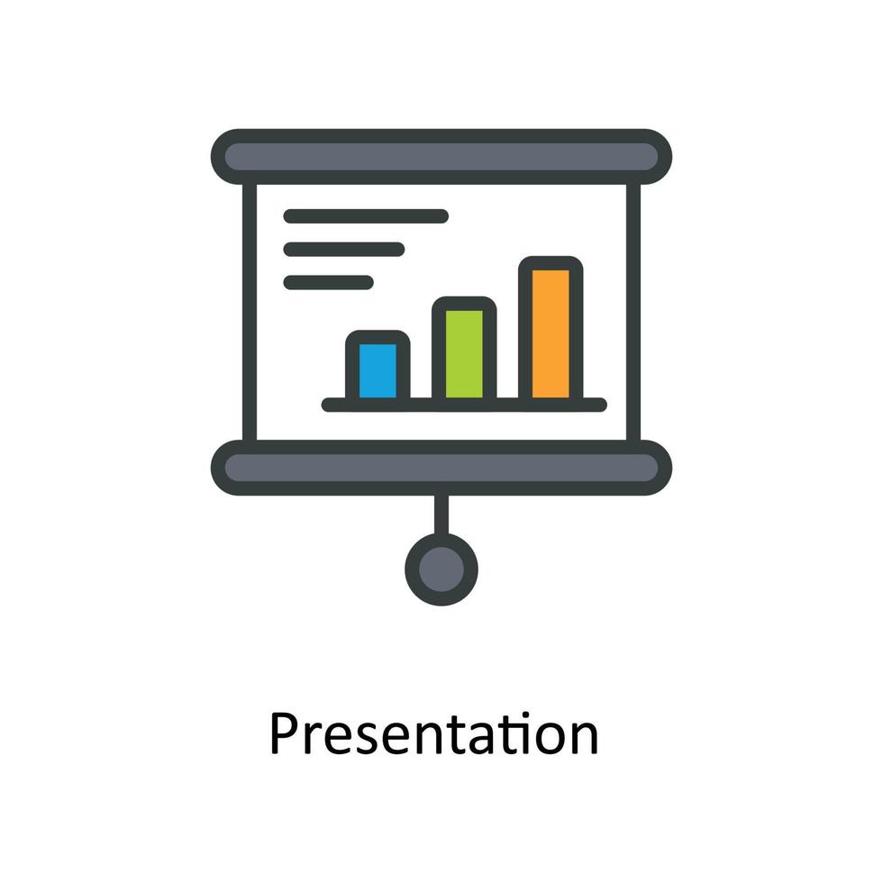 Presentation  Vector  Fill outline Icons. Simple stock illustration stock