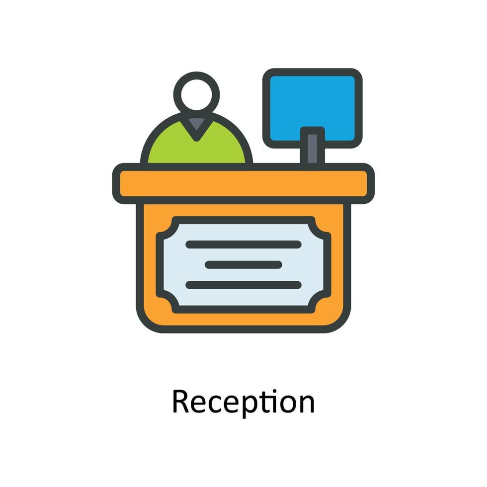 Reception Vector  Fill outline Icons. Simple stock illustration stock