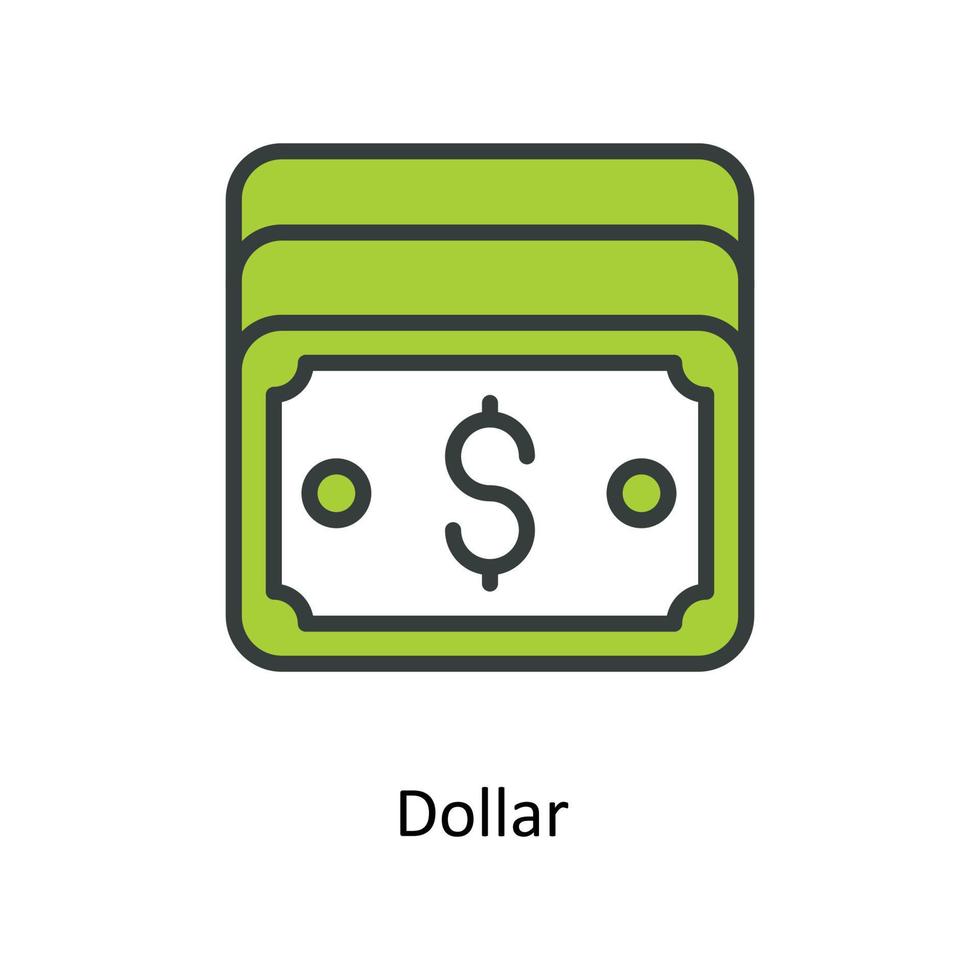 dólar vector llenar contorno iconos sencillo valores ilustración valores