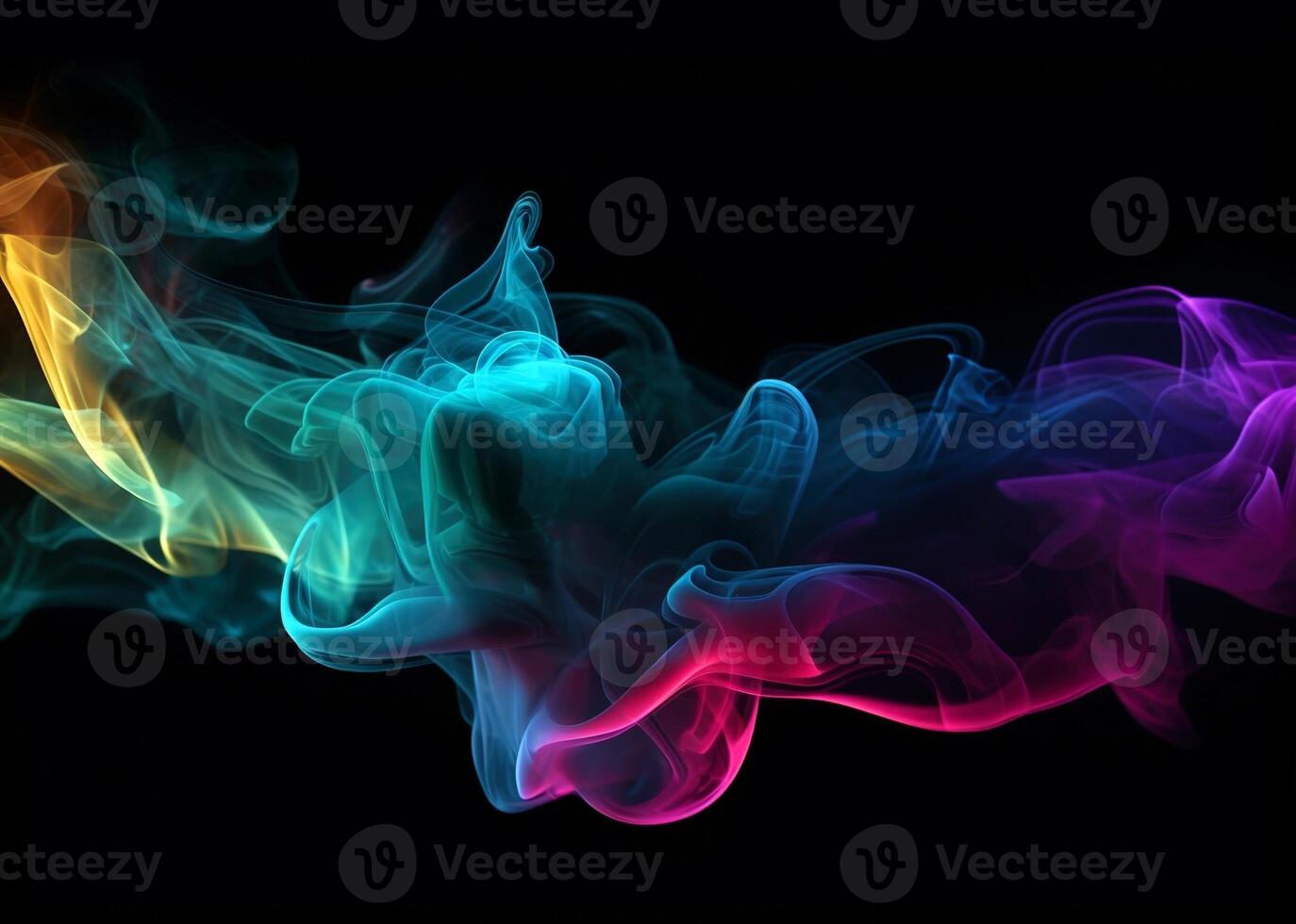 Abstract colorful vivid rainbow neon smoke background. . photo