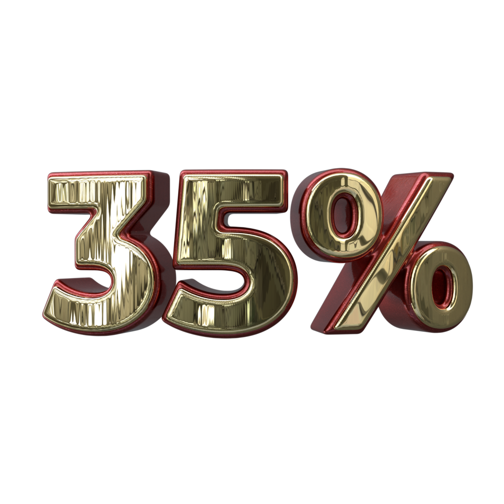 35 percent 3D number transparent background png