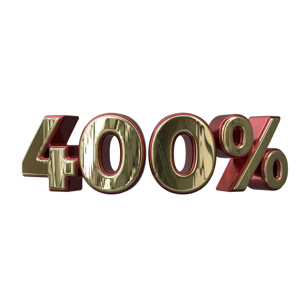 400 percent 3D number transparent background png