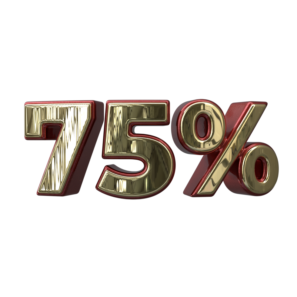 75 procent 3d aantal transparant achtergrond png