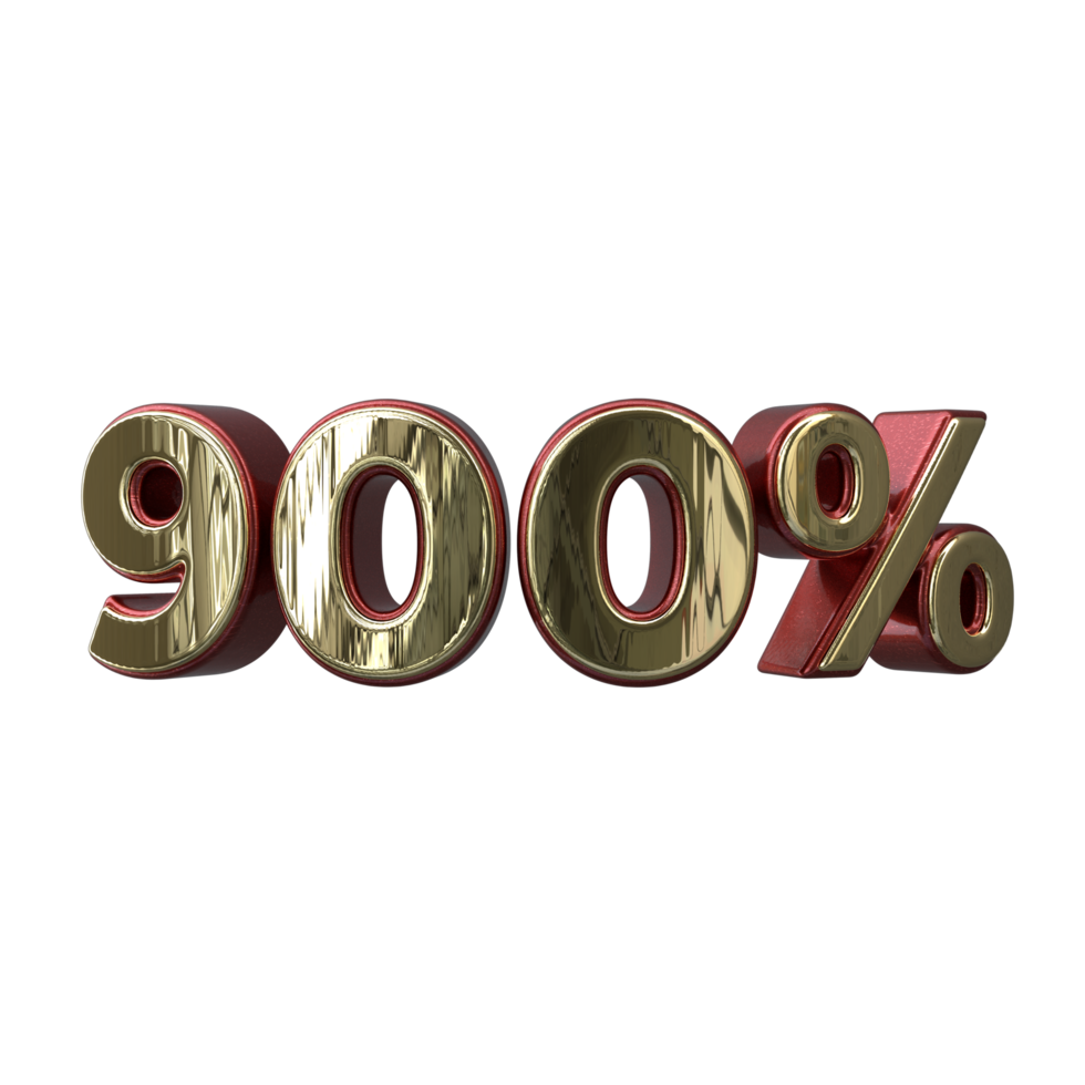 900 percent 3D number transparent background png