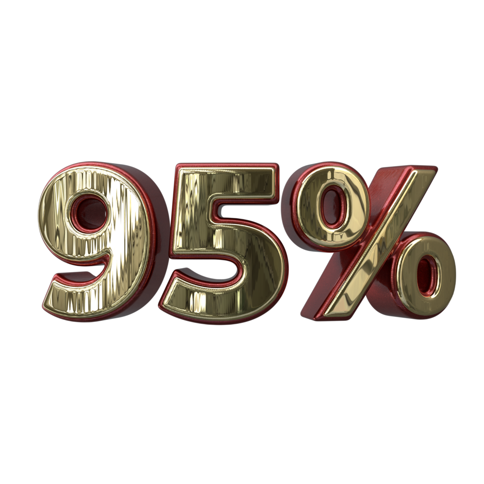 95 percent 3D number transparent background png