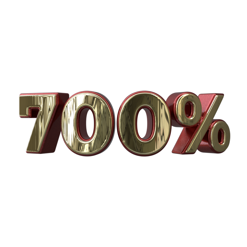 700 percent 3D number transparent background png