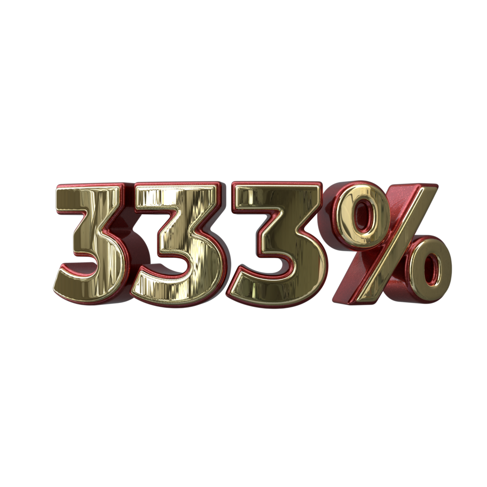 333 percent 3D number transparent background png