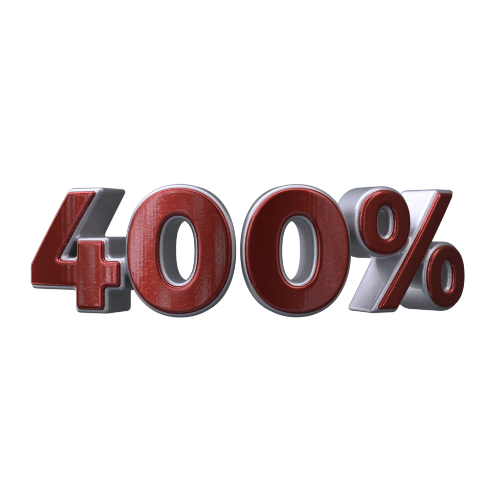 400 procent 3d siffra transparent bakgrund png