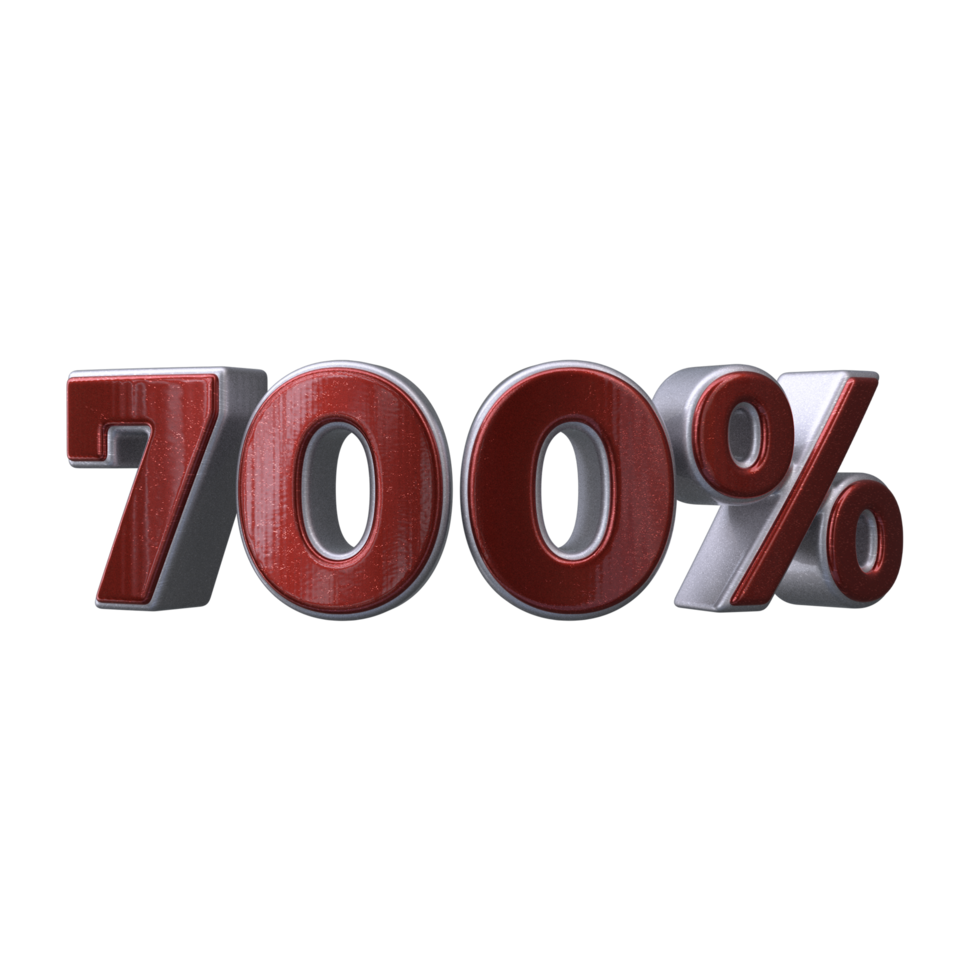 700 percent 3D number transparent background png