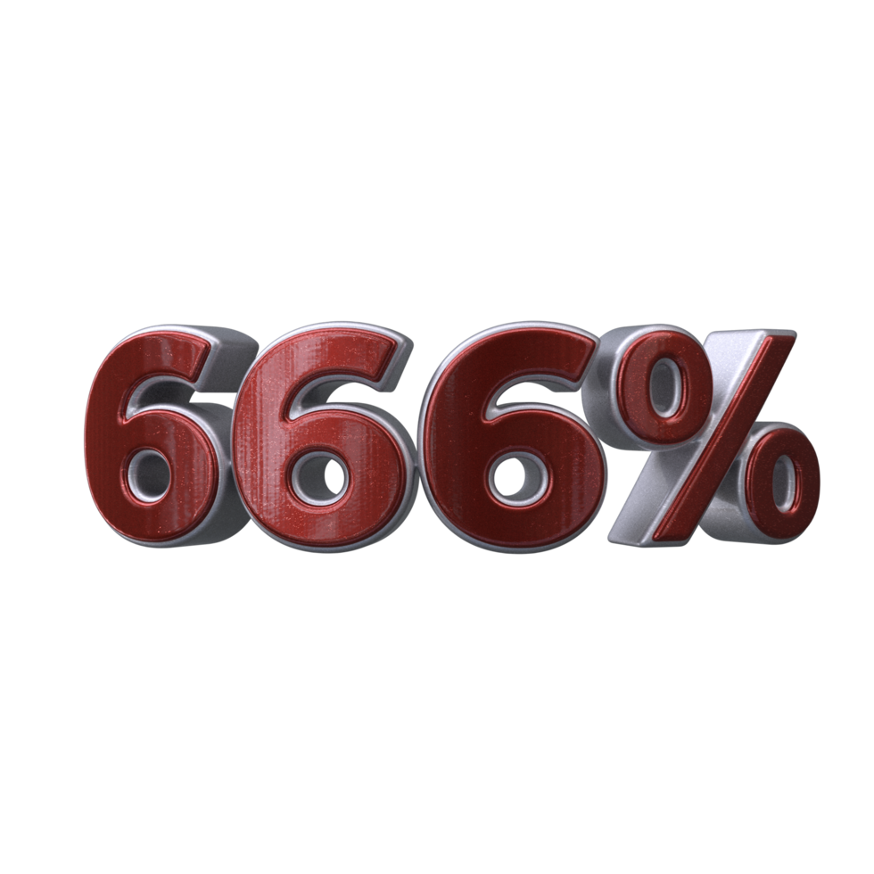666 percent 3D number transparent background png