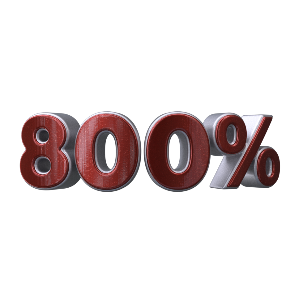 800 percent 3D number transparent background png