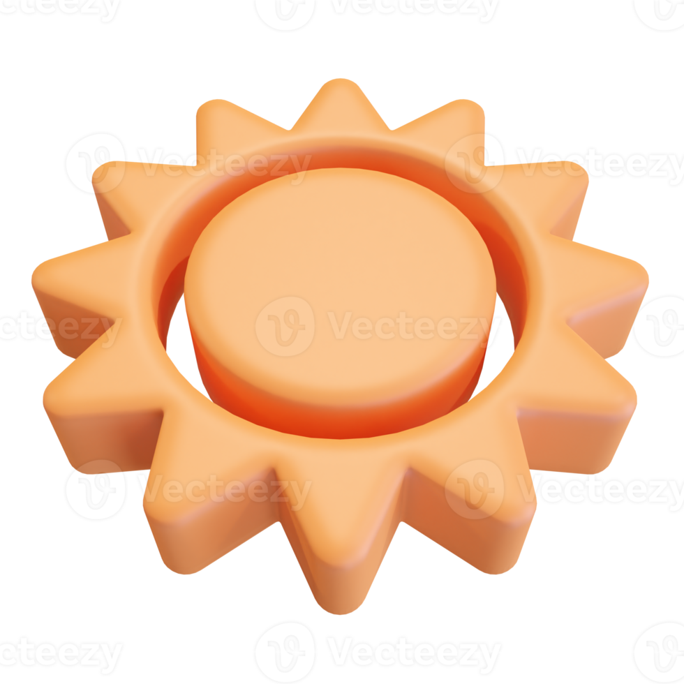 A cute model of the sun in Beach Concept Summer Theme, PNG transparent background, 3D element, 3D Rendering