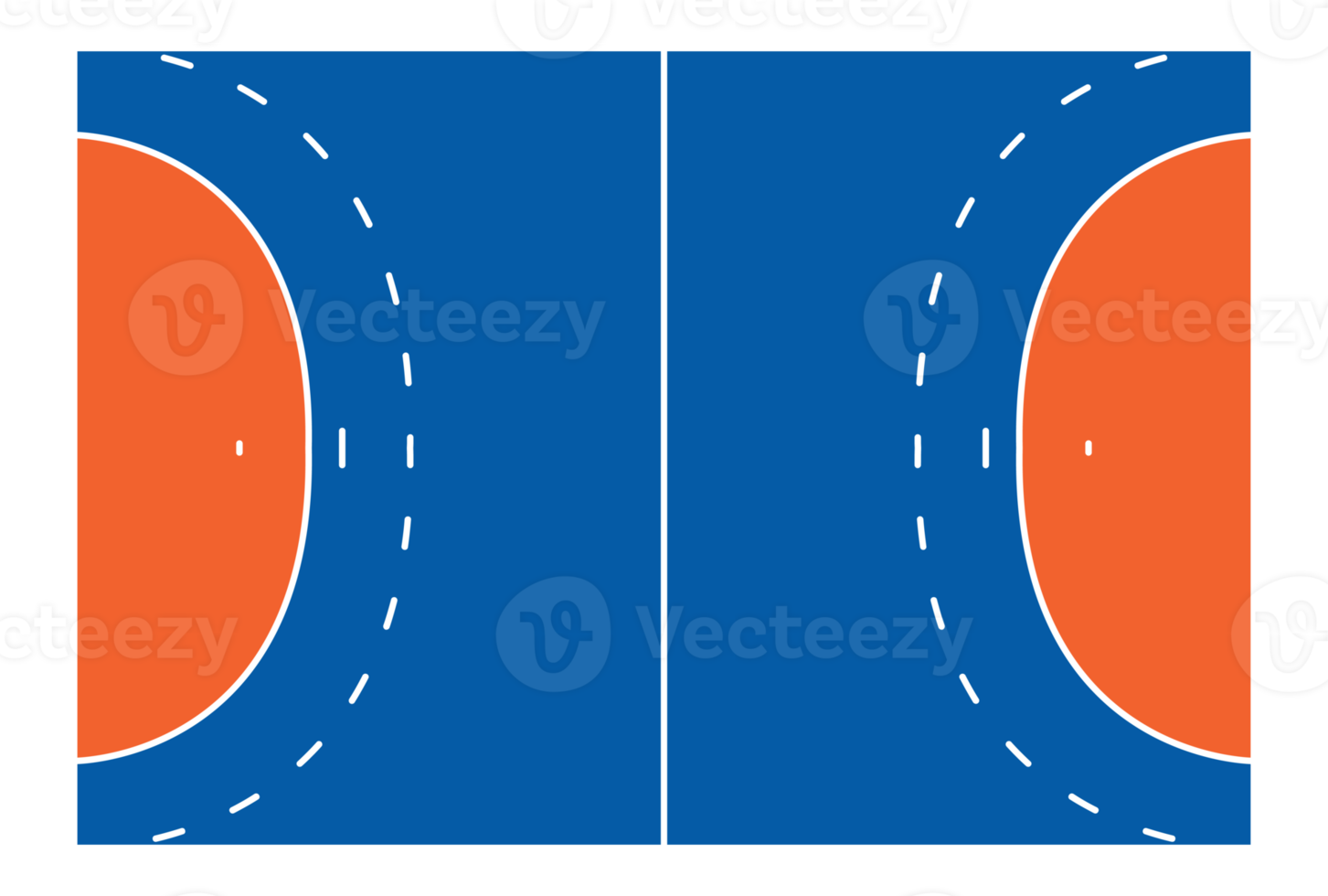 Handball Feld isoliert auf transparent Hintergrund png