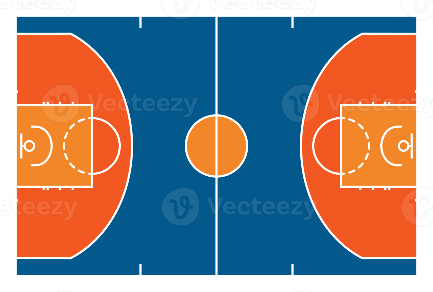 basketboll fält isolerat på transparent bakgrund png