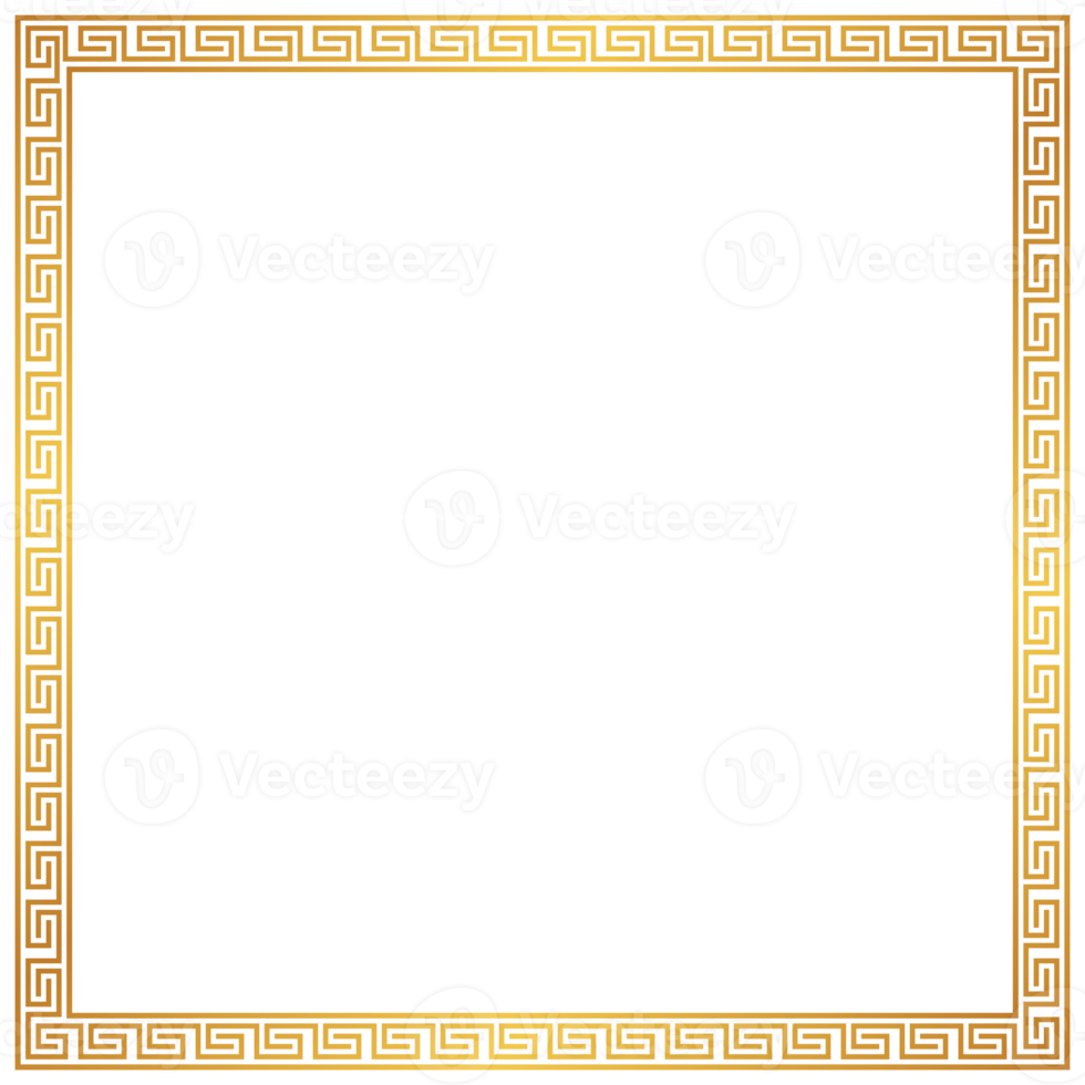 Golden square frames in ancient greek style png