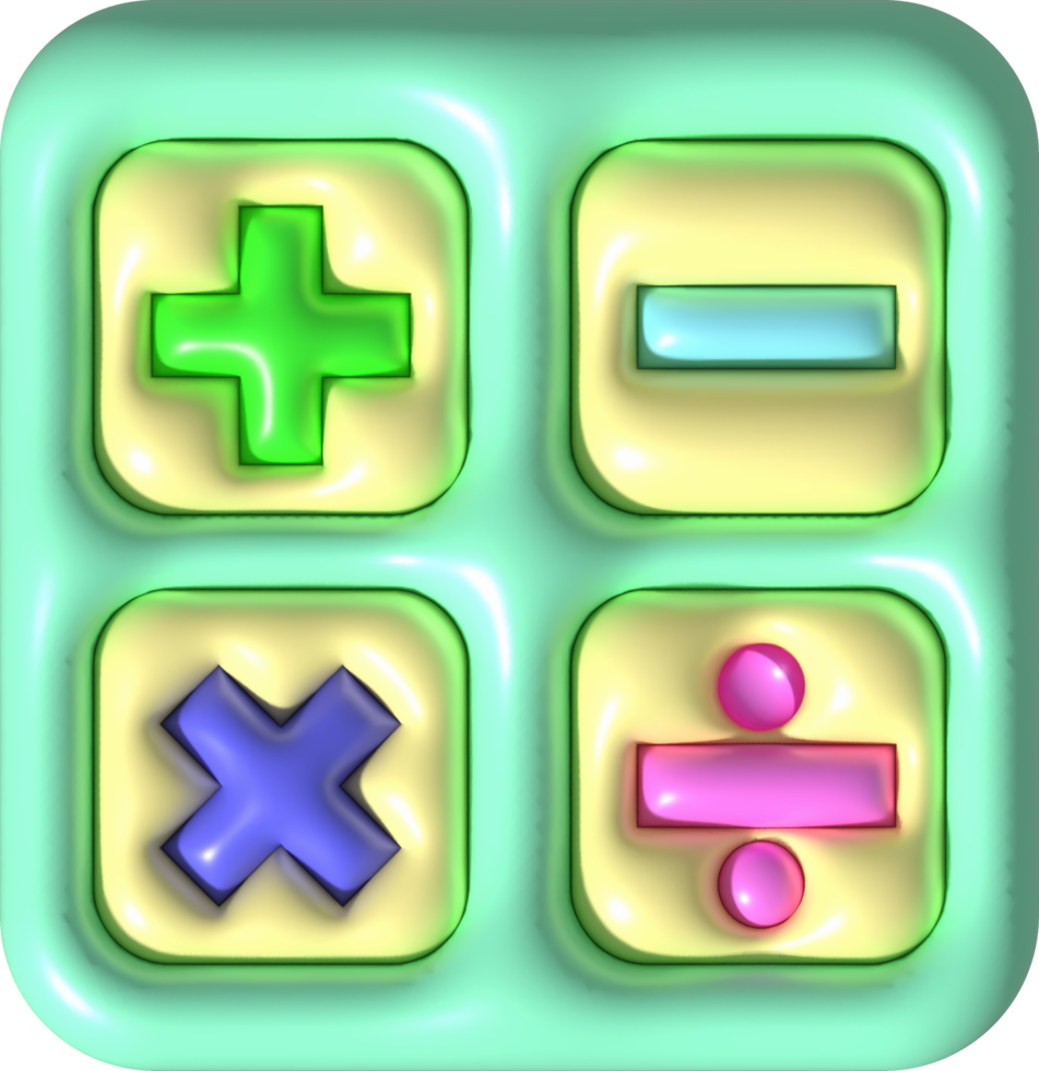 3D illustration Calculator symbol icon png