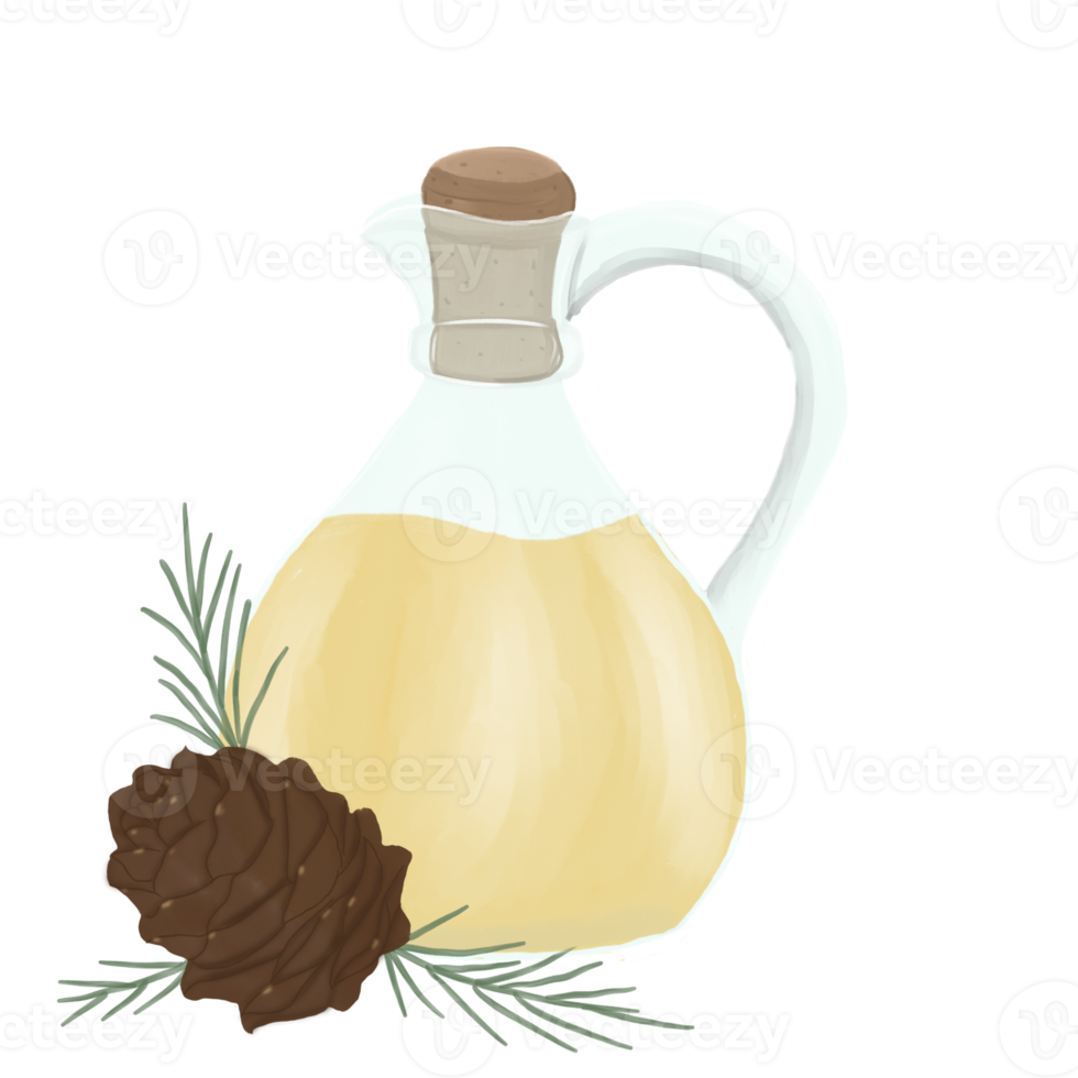 cedar oil  in glass jug png