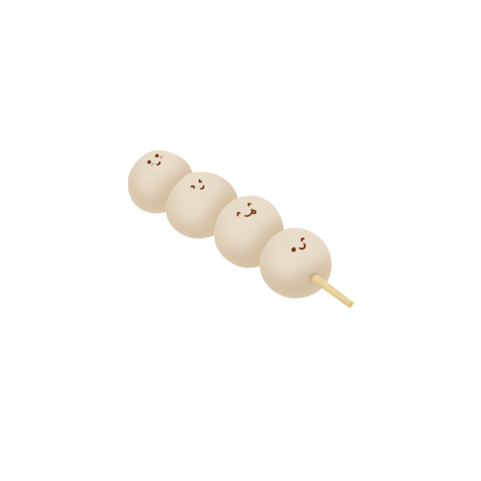 White dango with smile face png
