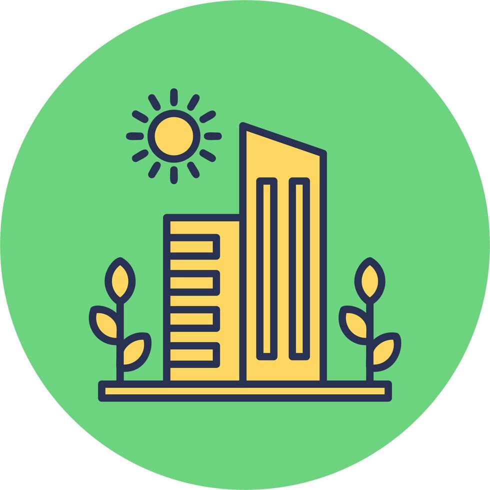 Green City Vector Icon