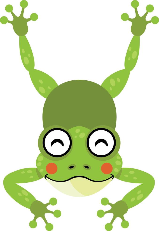 Cute happy frog jumping isolated vector