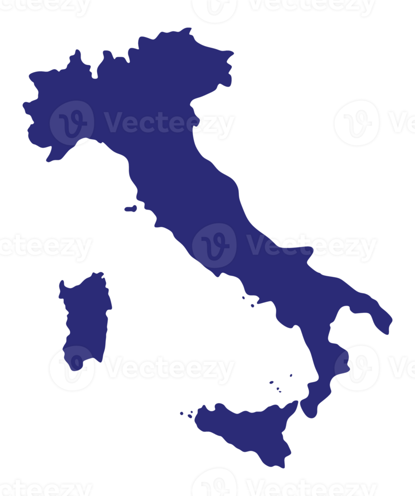 Italia carta geografica con blu colore png