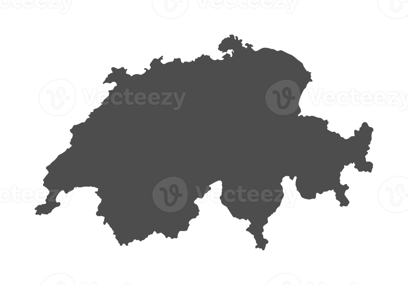 Switzerland map in grey color png