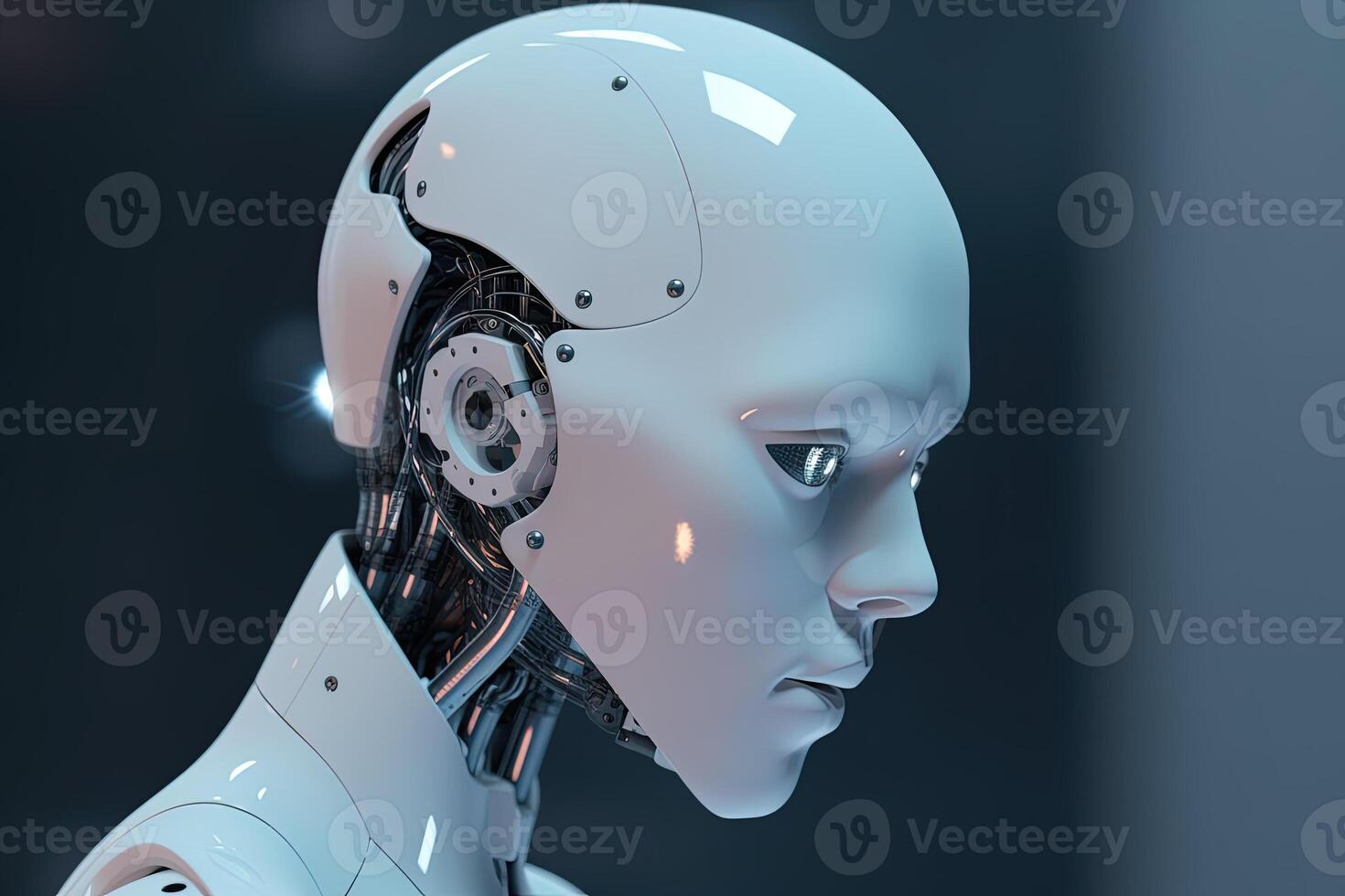 3d rendering artificial intelligence robot cyborg. photo